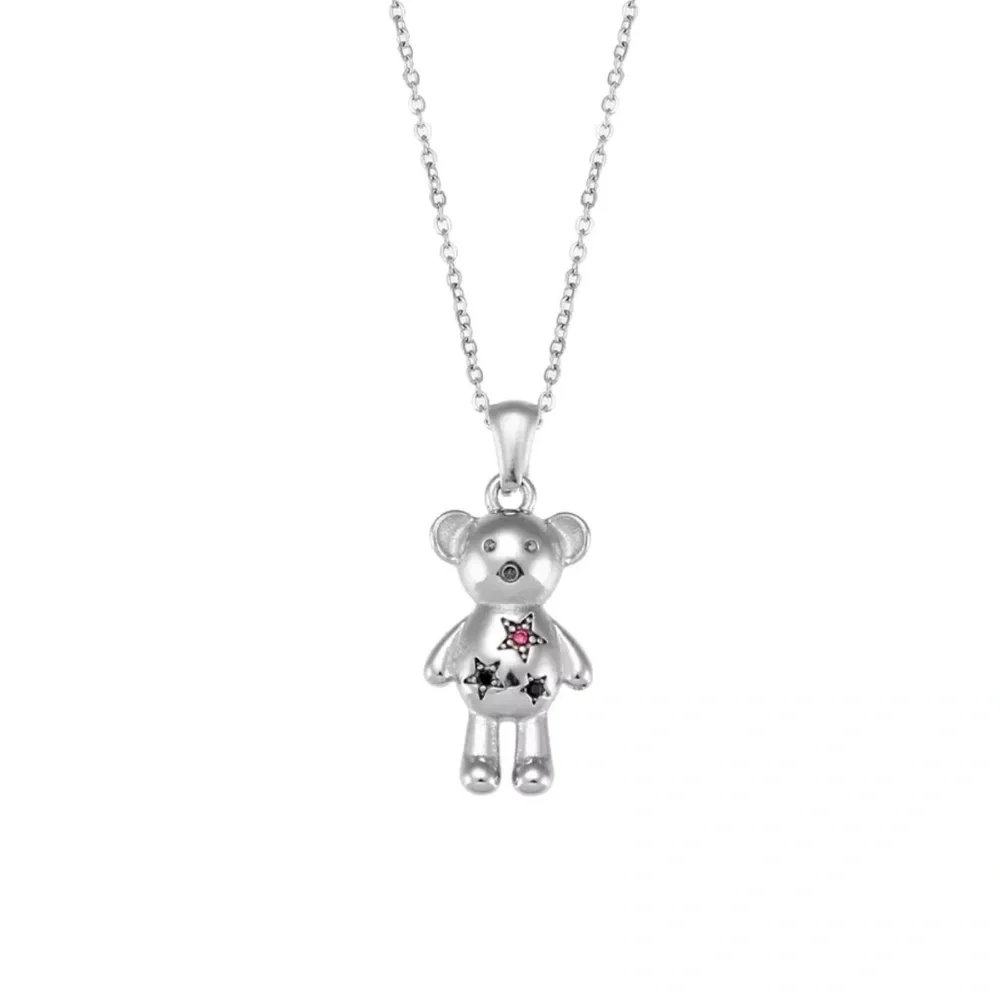 NEW 925 STERLING SILVER CUTE BEAR PENDANT NECKLACE, NICE NECKLACE, CUTE NECKLACE - Picture 4 of 4